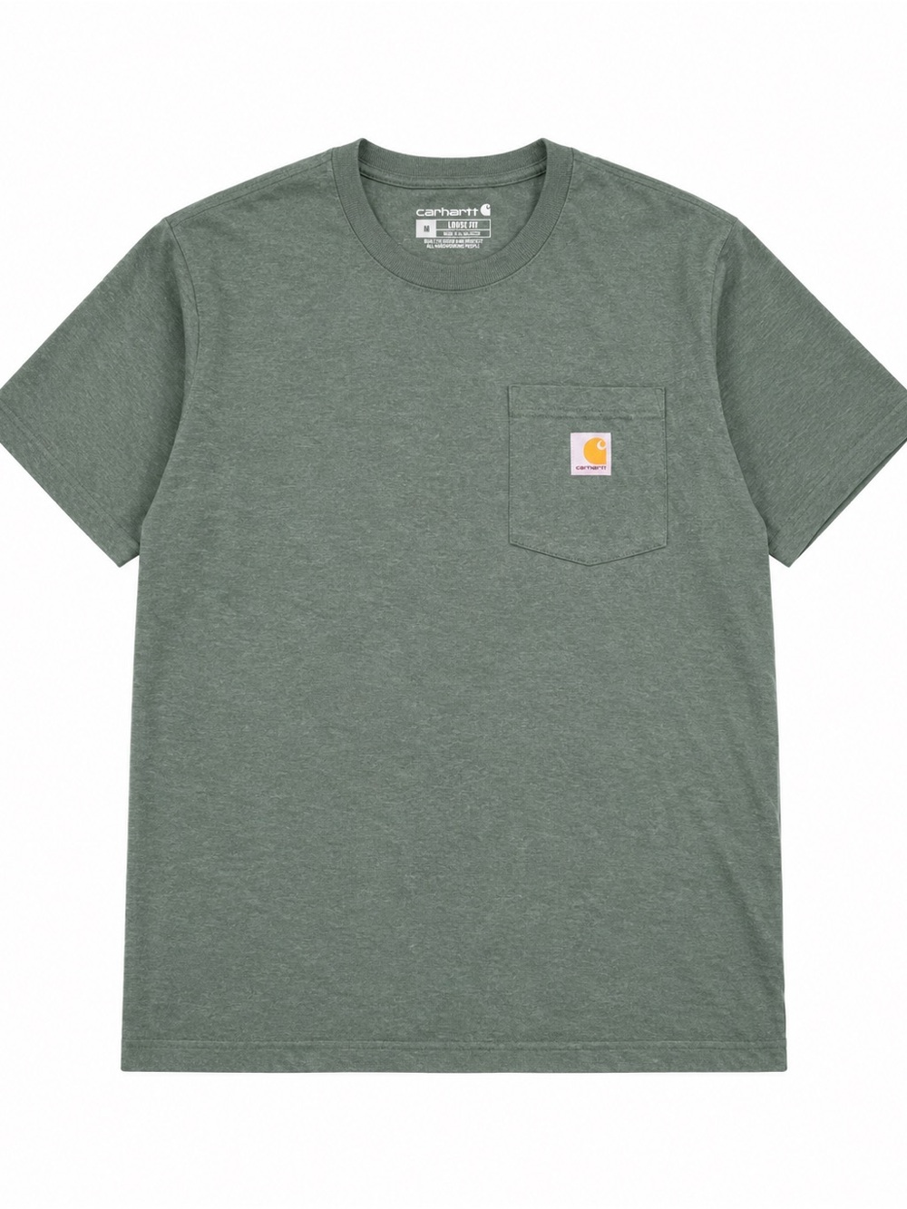 Carhartt Men’s M Heather Olive Green Loose Fit Pocket T-Shirt